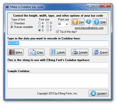 Click to view Codabar 5.0 screenshot