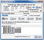 Click to see the EAN Bar Code font software utility that comes with this package