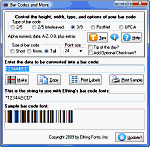 Click to see the Bar Codes and More font software utility that comes with this package