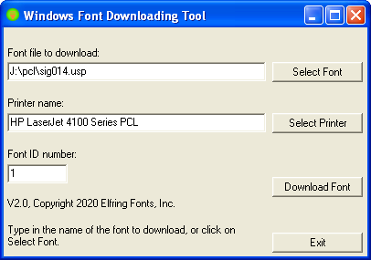 PCL soft font downloader