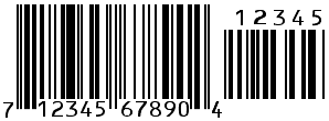 UPC-A bar code sample with supplemental
